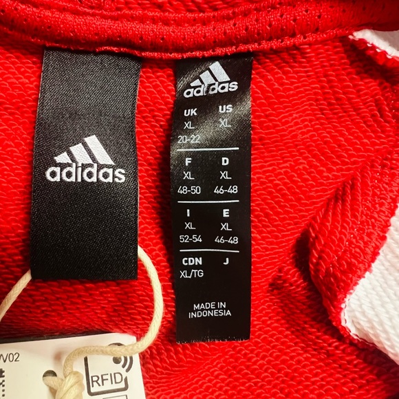 Adidas Women Colorblock Full-Zip Track Hoodie FS2455 Red White Blue Size XL - Picture 9 of 10